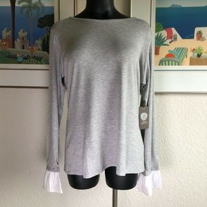 NWT Vince Camuto  Poplin Bell Sleeve shirt